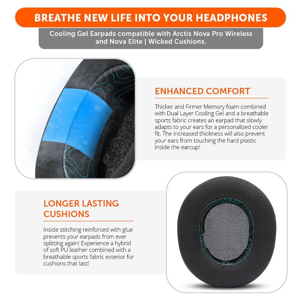 Arctis Nova Pro Wireless & Nova Elite Earpads - WC FreeZe Cooling Gel - J’s gadgets