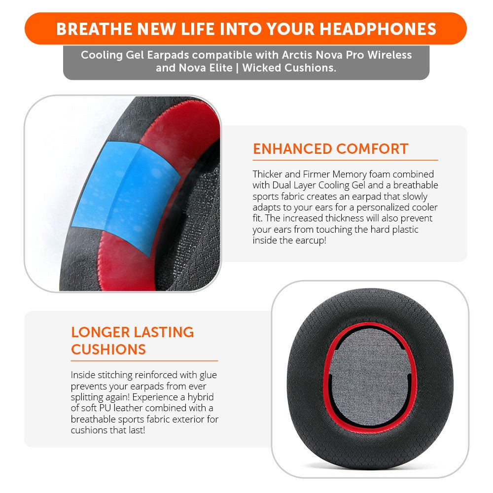 Arctis Nova Pro Wireless & Nova Elite Earpads - WC FreeZe Cooling Gel - J’s gadgets