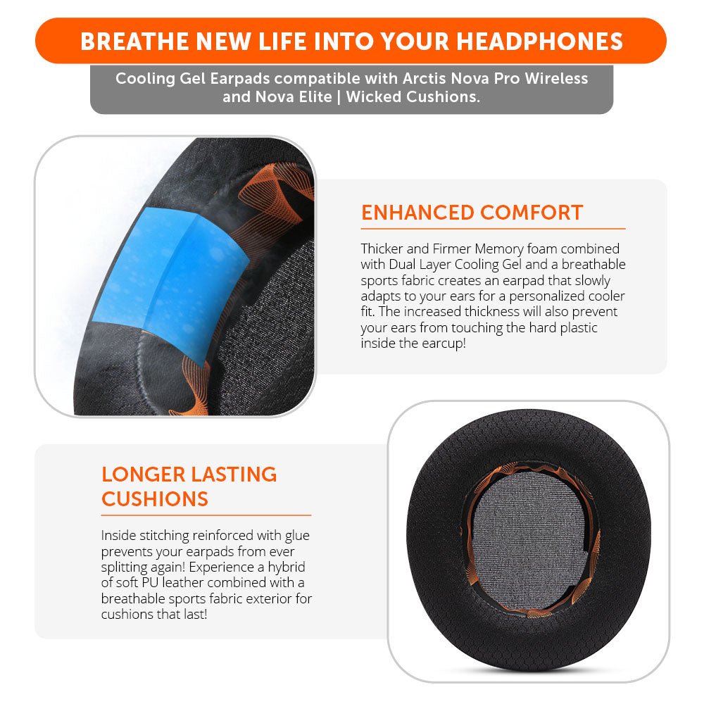 Arctis Nova Pro Wireless & Nova Elite Earpads - WC FreeZe Cooling Gel - J’s gadgets