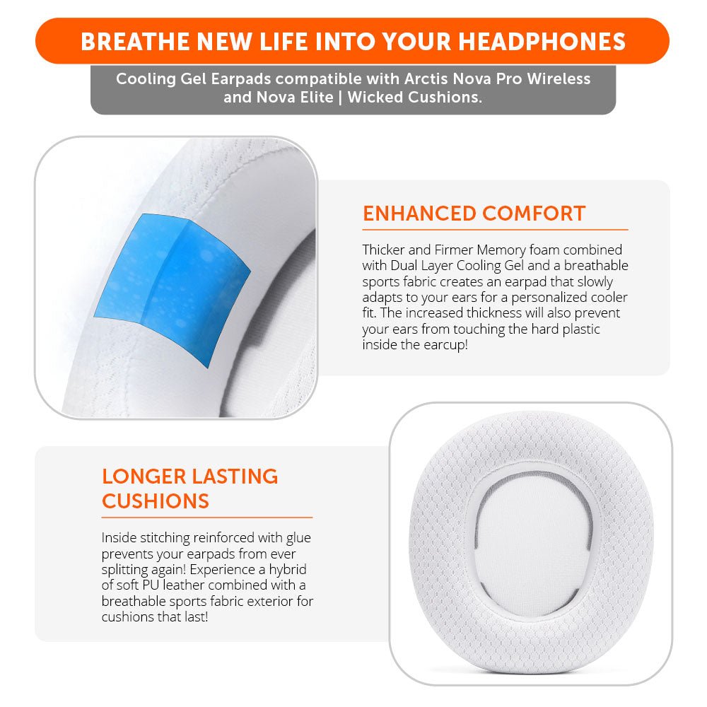 Arctis Nova Pro Wireless & Nova Elite Earpads - WC FreeZe Cooling Gel - J’s gadgets