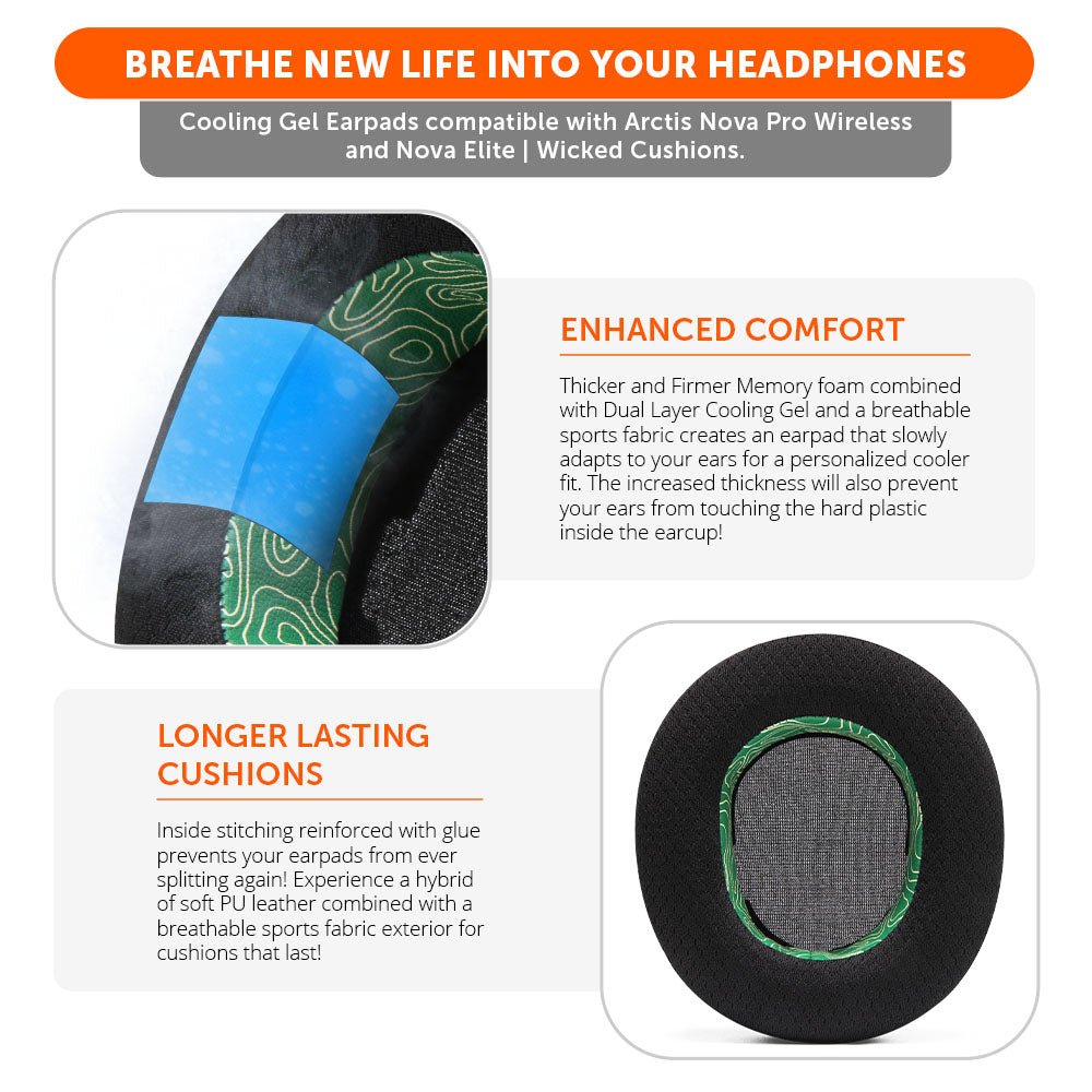 Arctis Nova Pro Wireless & Nova Elite Earpads - WC FreeZe Cooling Gel - J’s gadgets