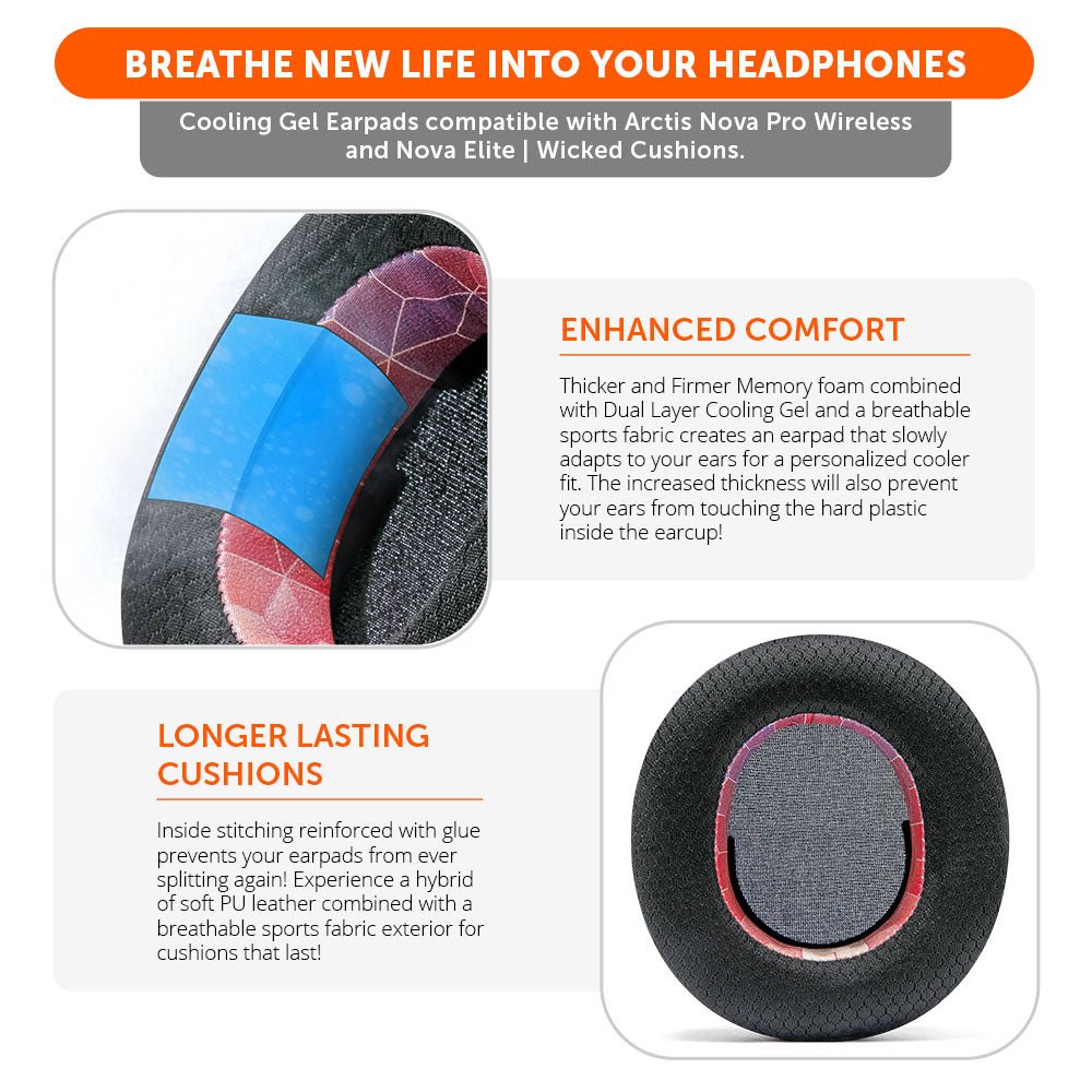 Arctis Nova Pro Wireless & Nova Elite Earpads - WC FreeZe Cooling Gel - J’s gadgets