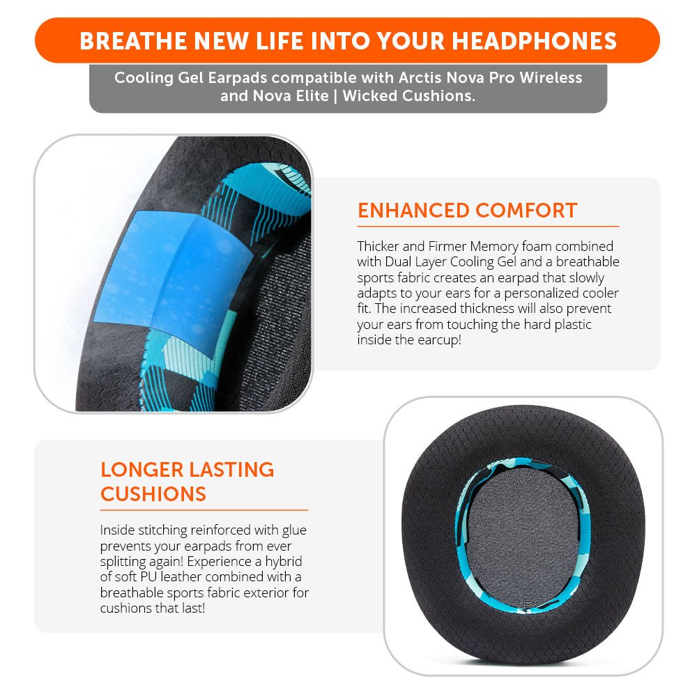 Arctis Nova Pro Wireless & Nova Elite Earpads - WC FreeZe Cooling Gel - J’s gadgets