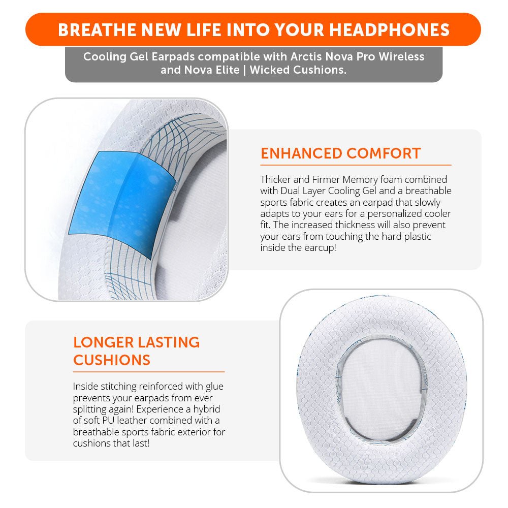 Arctis Nova Pro Wireless & Nova Elite Earpads - WC FreeZe Cooling Gel - J’s gadgets