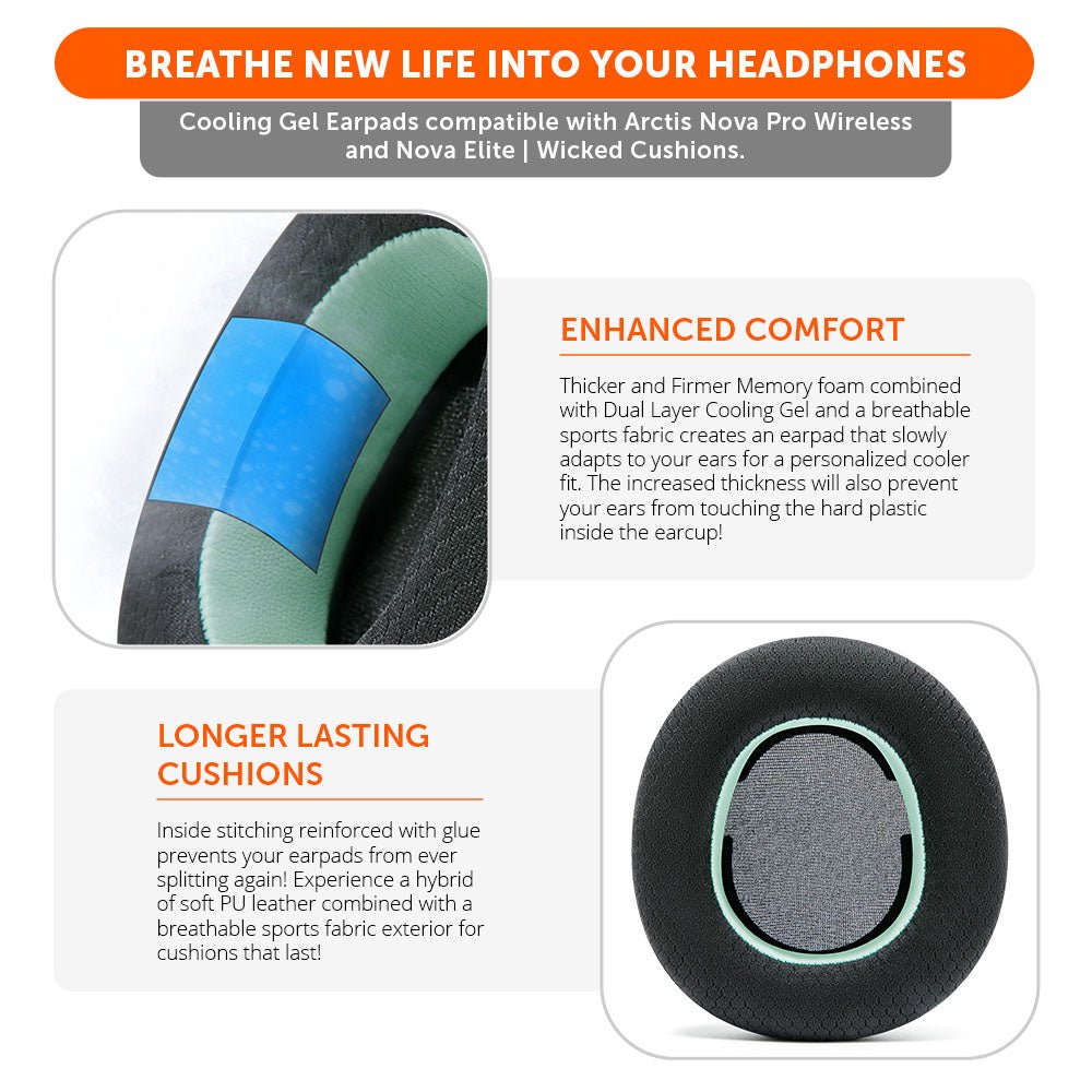Arctis Nova Pro Wireless & Nova Elite Earpads - WC FreeZe Cooling Gel - J’s gadgets